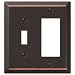 Amerelle 163TRDB Traditional Steel Wallplate with 1 Toggle/1 Rocker, Aged Bronze