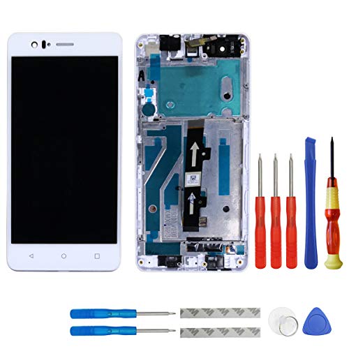 swark LCD Pantalla para BQ Aquaris M5 Blanco Pantalla táctil de la Pantalla Assembly digitalizador + Marco + Herramientas