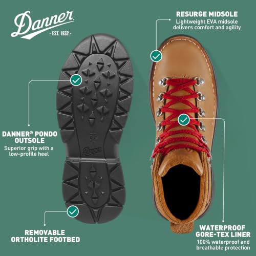 Image of Danner Women's Eastwood Waterproof Hiking Boot | Waterproof Leather Upper, Cushioned Insole, Rugged Traction Outsole, Lace-Up Ankle Support, Breathable Lining