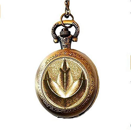 Preisvergleich Produktbild Handgefertigte Mighty Morphin Power Rangers Green Ranger Taschenuhr Halskette