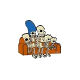 The Simpsons Treehouse Of Horror Couch Skeleton Family Enamel Pin