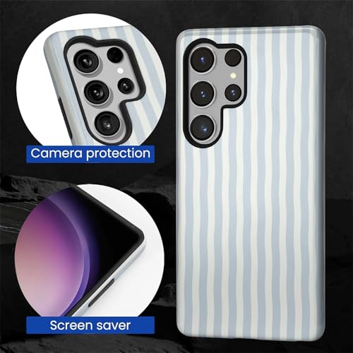 Coque Samsung S25 Ultra HL2 hybride rigide à rayures bleues - 4