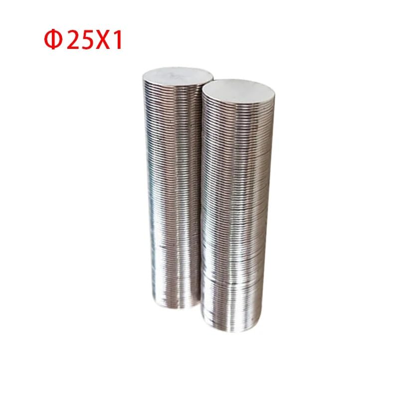 Dysk neodymowy mały cienki okrągły arkusz magnetyczne magnesy ziem rzadkich (25 x 1 mm (50 szt.)