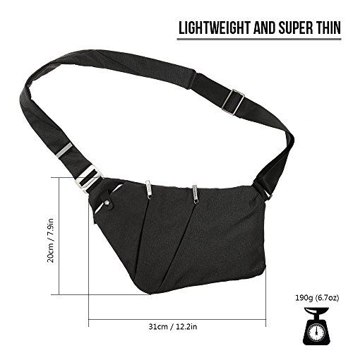 Sling backpack antirrobo Lixada con bolsillo de seguridad 4