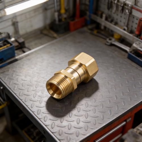 Connecteur de tuyau rotatif M22 14 mm 15 mm en cuivre pour lavage de voiture Fixation anti-buse Jaune (M22 14 mm)
