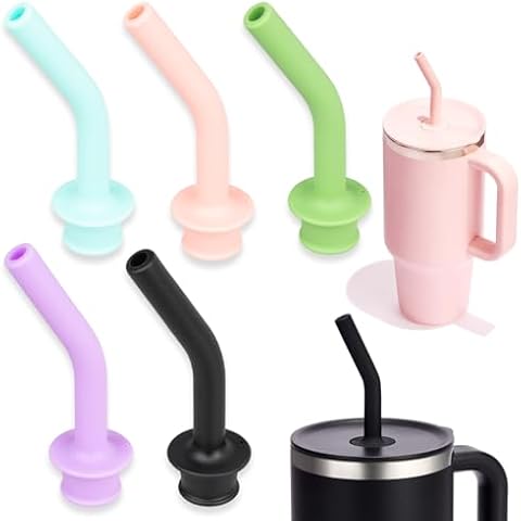 5 PCS Press in Straw Compatible with Hydroflask Tumbler Accessories Compatible with Hydro Flask Travel Tumbler Straw Fit 20oz 28oz 32oz 40oz Tumblers for Sports, School, Work, Car, Travel, Weekends Cover