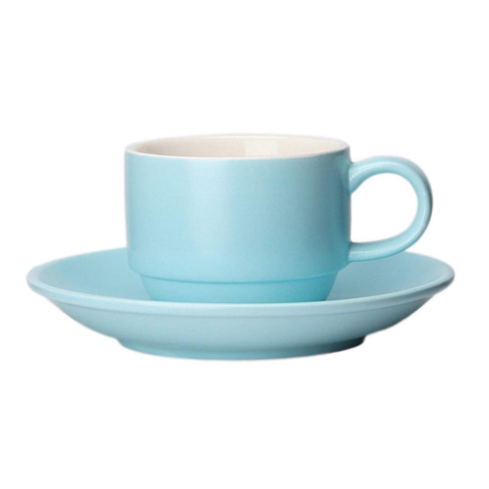Zestaw filiżanek do kawy i spodków Ceramiczny czysty kolor Jasny kwiat Filiżanka do herbaty Dom Biuro Kawa Napoje Przybory Nadaje się do Kuchenki Mikrofalowej