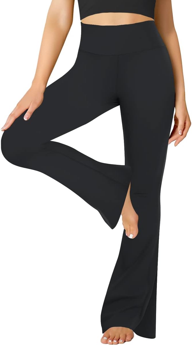 MOREFEELWomen's Black Flare Yoga Pants for Women, High Waisted Buttery Soft Bootcut Leggings