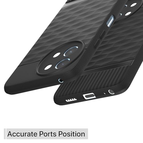 Image of Pikkme Back Cover for Vivo Y58 5G / Vivo T3x 5G / Vivo Y200i 5G Camera Protection 3D Hexa Cube Design Silicone Protective Bumper Case (Black)