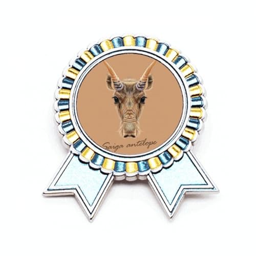 Broche Saiga marron taille M en métal pour masquer un accroc de veste avec style