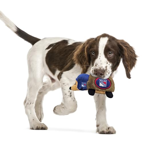 NHL New York Rangers Brinquedo de ouriço de pelúcia para cães e gatos, brinquedo legal macio para an