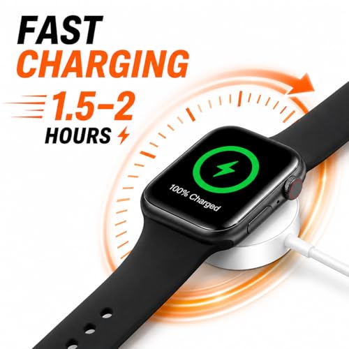 Image of Mizi USB-C Magnetic Charger for Apple Watch, 5W Fast Wireless Charging Cable 3.3FT Compatible with Ultra 3 /2 /1, Series 11 /10 /9 /8 /7 /6 /5 /4 /3 /2 /1, SE & SE2 - Portable iWatch Charger (White)