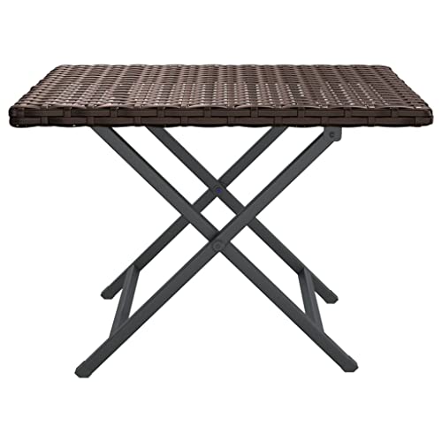 Mesa plegable marrón de poliratán para balcón de 45x35 cm 4