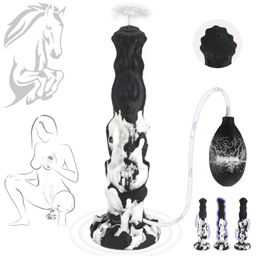 25.5cm Realistischer Monster Dildo mit SpritzfunktionStarkem Groß Saugnapf Erhebungen Wassersprühfunktion Spritz Analdildo Animal dildo Weich Ejaculating Sex Spielzeug für Die Frau Männer