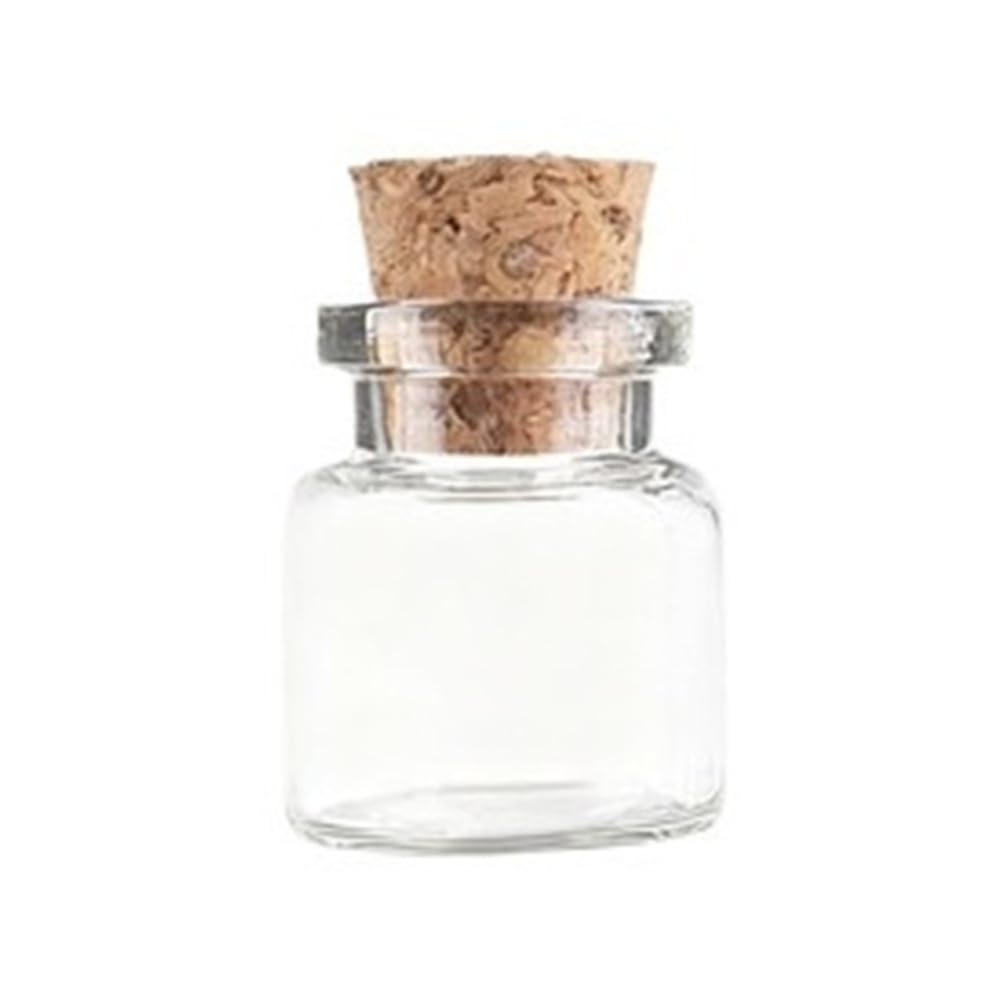 GOCENJIU Small Storage Vial 5pcs Small Vials Mini Glass Bottles for Home Decorations, Transparent Jars Containers with Cork Stopper