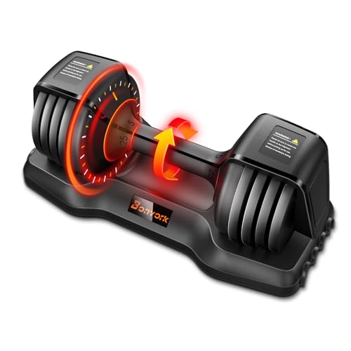 1PC Hanteln Hantelset - Bonvork 5-in-1 Gewichtssets mit Antischlottender Texturen-Griff für Training & Fitness, 1-Sekunden-Einstellbare Gewichte mit Gusseisen (12.5, Kilogramm)