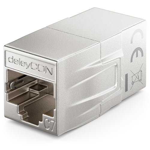 DeleyCON 4 Stuks RJ45 CAT 7 Koppeling - Metalen Adapter, 10Gbps 600MHz Voor CAT8/CAT7/CAT6/CAT5