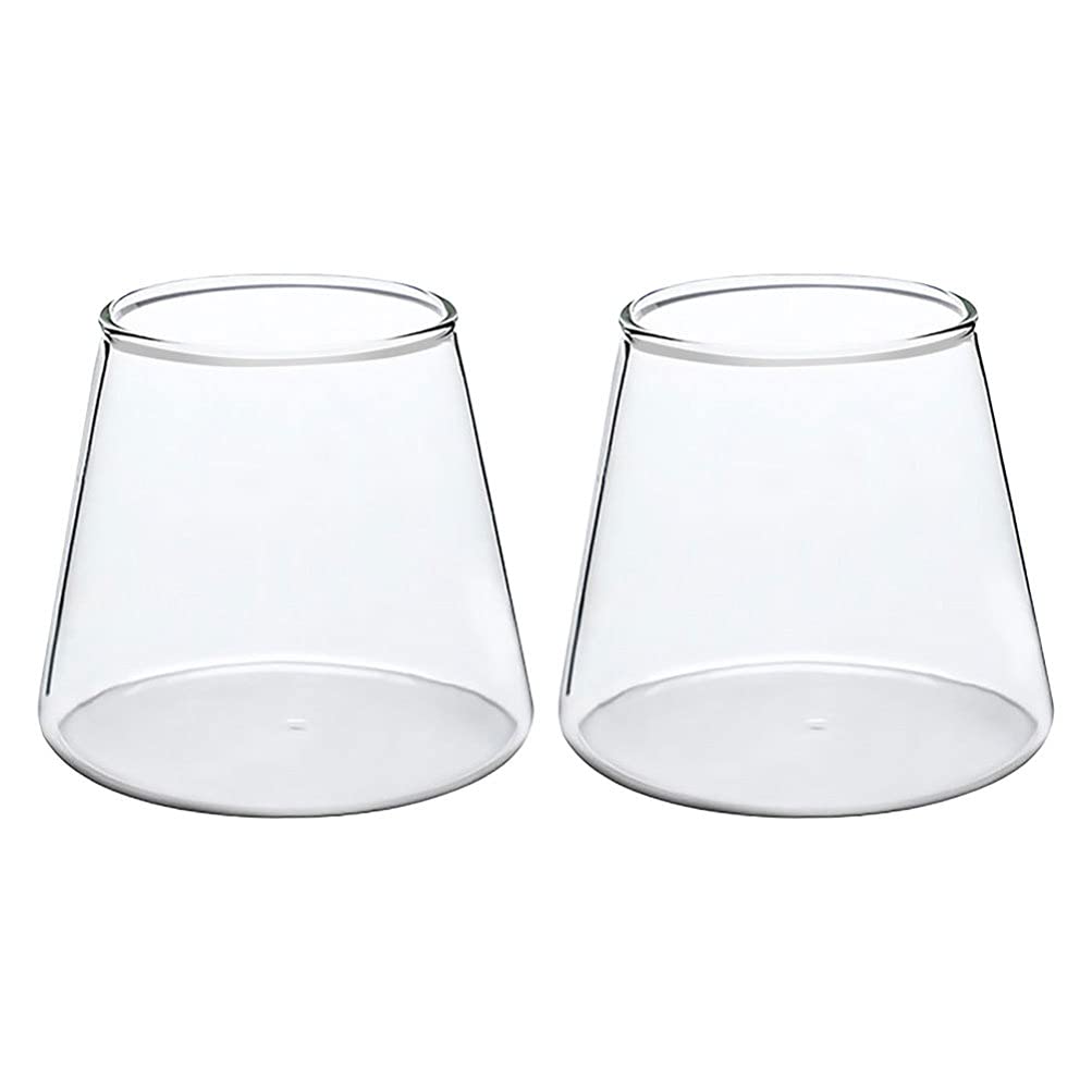Happyyami Mount Glass Creative Beer Cup Glassware 2pcs Glass Cup 300ml Ice Coffee Mug for Juice Latte Espresso Cappuccino Tea Beverage