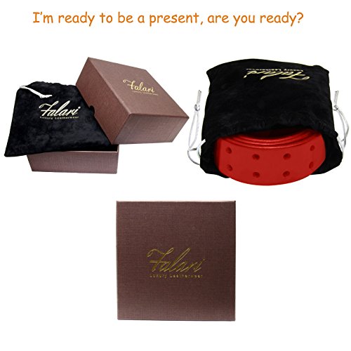 Falari Men's Full Grain Leather Double Prong Belt Double Hole Belt4