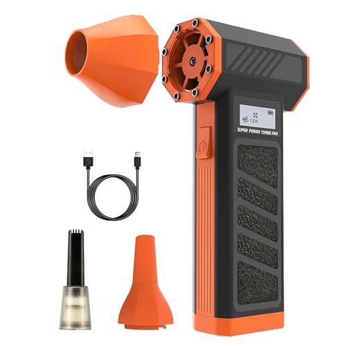 Compressed Air Duster-130000RPM Rechargeable Air Blower& Computer Vacuum Cleaner 2 in 1 with LED Light, 4 Gear Adjustable Cordless Electric Air Duster for Keyboard Car Outdoor and House