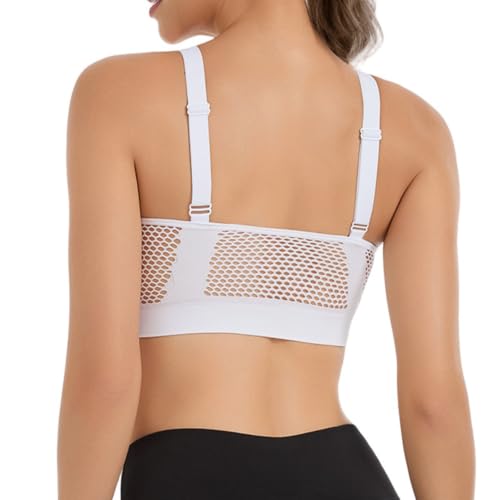 Breathable Anti-Sagging Sports Bras for Women No Underwire Soft Bra White - image 4