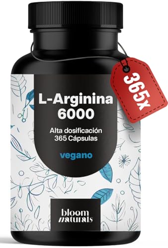 L Arginina 6000 Alta Dosificación   365 Cápsulas   L Arginina Vegana   Producido en Alemania