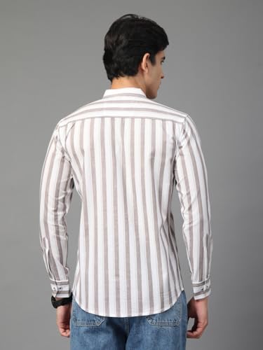 Image of Majestic Man Men's Pure Cotton Mandarin Collar Slim Fit Casual Shirt