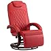 vidaXL Poltrona per TV Reclinabile Regolabile con Poggiapiedi con Braccioli Imbottita Morbida Elegante Sedia Relax Poltroncina Rossa in Similpelle
