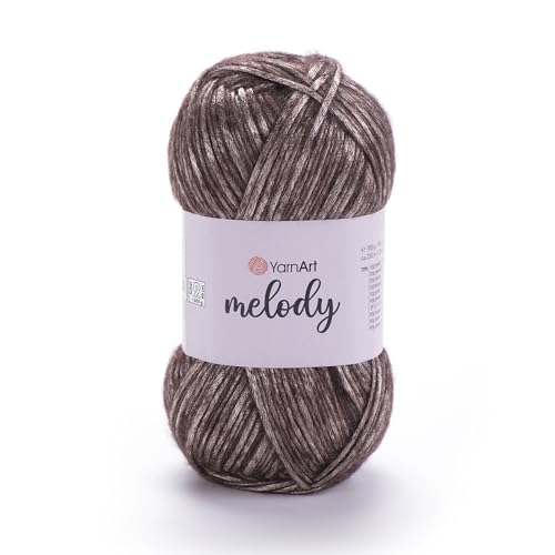 Image of YarnArt Melody Variegated Chainette - Metallic Sheen Fiber for Knitting, Crochet & Embroidery, 100g (3.5 oz) Skein, 230m (251 yd), Premium Blend of 70% Polyamide 21% Acrylic 9% Wool (885)