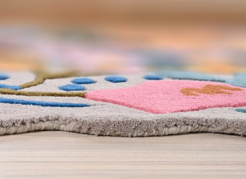 Image of Restoration and Renovation Handmade Wool Floral Area Rug for Living Room | Elegant Flower Garden Design, Soft, Thick and Durable | Bedroom, Dining Room & Home Decor Carpet (4' x 6', Floral H)