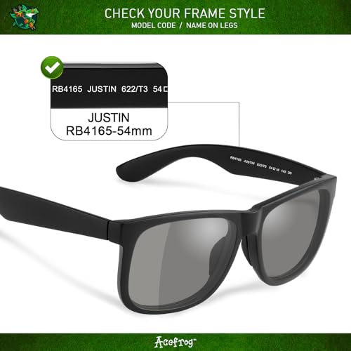 Image of Acefrog 4 Pairs Polarized Replacement Lenses for Ray-Ban Justin RB4165 54mm Sunglasses, Perfectly Fit, Shatterproof, Anti-scratch, Value Pack