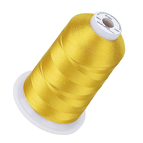 Image of Simthread 5500Yds /5000M 40WT Polyester Embroidery Thread Pea Soup S031 | High-yardage 5000M spool offers smooth feeding and stable 40WT polyester thread for home and commercial embroidery machines.