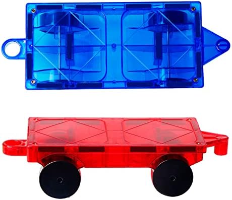 MAGBLOCK 2 Pieces Car Truck Chassis Wheel Set Compatible with Magnetic Tiles Magnet Toys for Kids Toddlers Preschool Gift Toys