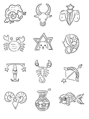12 Constellations Temporary Tattoo Virgo Leonis Pattern Fake Black Tattoos Fashion Body Art