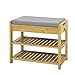 SoBuy FSR49-N Schuhbank mit Sitzkissen und Schublade Sitzbank Schuhregal Bambus BHT ca.: 55x46x30cm
