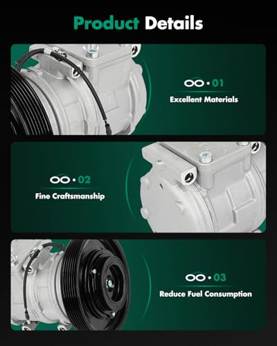 Image of SCITOO AC Compressor for Honda for Accord 2.2L 1994-1997 | Fast Cooling, Ultra Low Noise (≤72 dB) Air Conditioner Compressor for Summer, with Clutch, 1521351 38810P1E003 38810P1E999