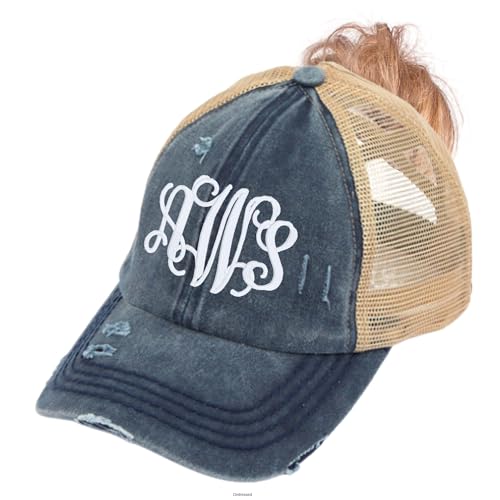Gorra con monograma criss cross para coleta desordenada negra miniatura 4