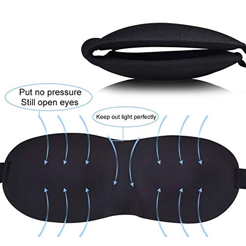 Image of JAGMOOLYA PRODUCTS Sleeping Eye Mask Slip Night Sleep Eye Super Soft & Smooth Travel Masks for Men Women Girls Boys Kids Night Blindfold for Sleep, Meditation, BLACK (SLEEPING EYE MASK)