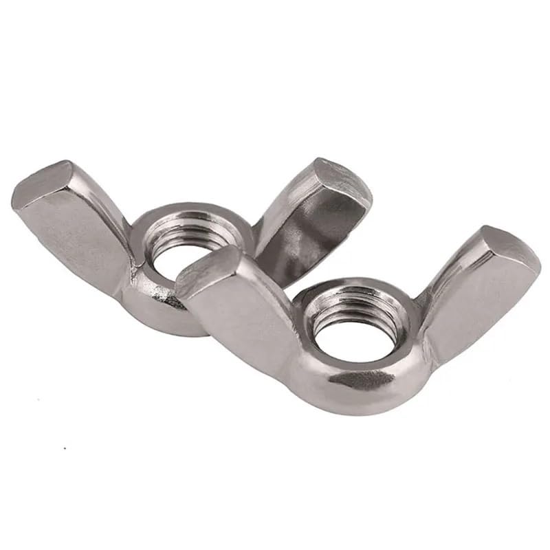 1/3/5pcs M3 M4 M5 M6 M8 M10 M12 304 Stainless Steel Wing Nut Thumb Butterfly Claw Nut Ingot Nut(5pcs,M6)