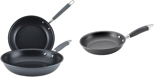 Miniatura 8 de Anolon Advanced Home - Sartenes antiadherentes anodizados duros (juego de 2 piezas, 10.25 pulgadas y 12.75 pulgadas, piedra lunar) y sartén