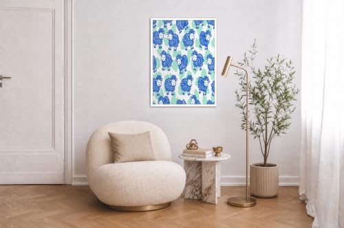Dessin animé divertissement enfantin tableau toile bleu mouton