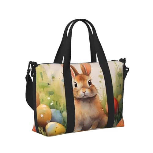 Travel Duffle Bag Easter Rabbit Eggs Weekender Overnight Bags Luggage Bag for Women Men Waterproof Sports Gym Bag Hand Bag with Shoulder Strap3