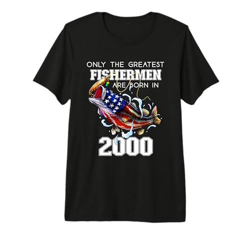 26th Birthday 2000 Fishermen Bass Fishing 26 Year Old Premium T-Shirt