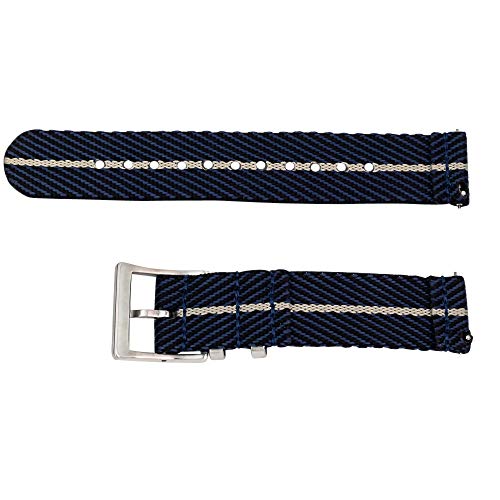 Clockwork Synergy - 2 Piece Slanted NATO Watch Band - Navy/Black/Khaki - 19mm for Men & Women