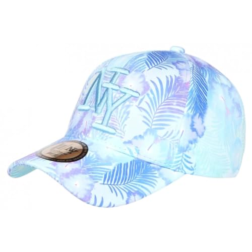 Hip Hop Honour Casquette Enfant Fleurs Tropicales Bleues NY Bali 7 a 12 Ans - Taille Unique - Bleu