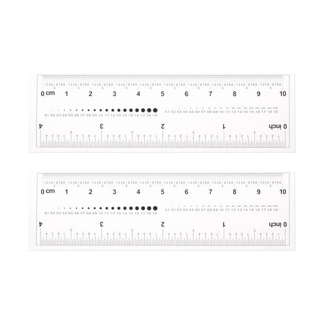 2Pcs White Film Flexible Ruler 4 Inch 0.1mm Scale PET Plastic Folding Straight Rule