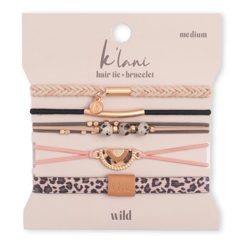 K'lani Wild Hair Tie Bracelets - Elastic Ponytail Holder - Medium