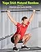 P Polerden Yoga Stick Natural Bamboo 5ft, Stretching Stick for Mobility, Exercise Stick with Non-Slip Ends, Exercise Dowel for Physical Therapy, Balance Pole and Stretch Bar for Stretching Equipment Black
