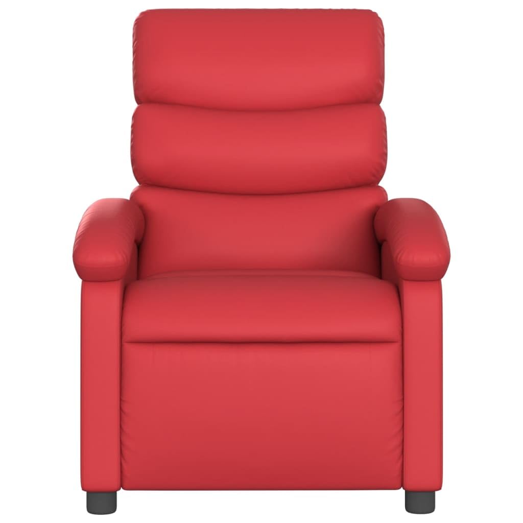 Poltrona massaggiante rossa in ecopelle con massaggio a 6 punti, funzione di riposo manuale, comoda poltrona relax per soggiorno, camera da letto, ufficio, portata massima 110 kg