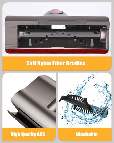SOBEAU Mini Turbinendüse für Dyson V7 V8 V10 V11 V15 Staubsauger, Ersatzbürste Zubehör Entfernt Milben und Allergene, für Sofa, Autositz, Sessel
